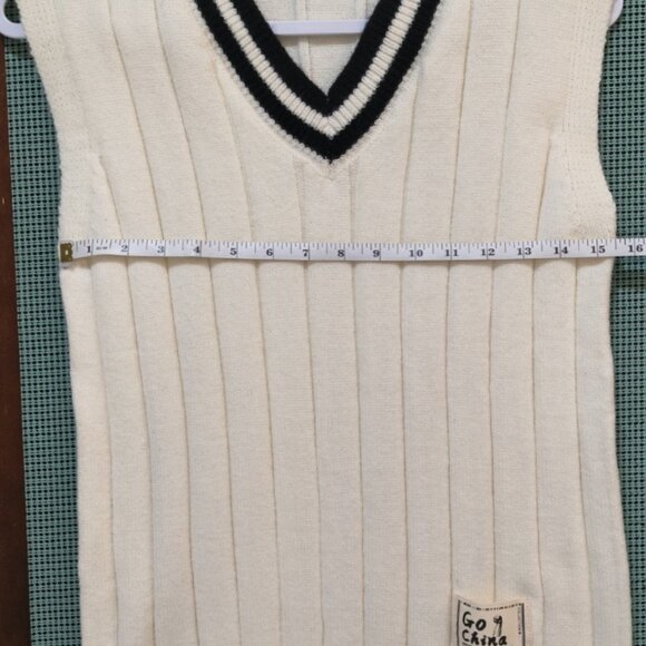 Men's Korean Style Street Knit Vest Sweater Sleeveless Striped Waistcoat-Medium - Picture 3 of 5